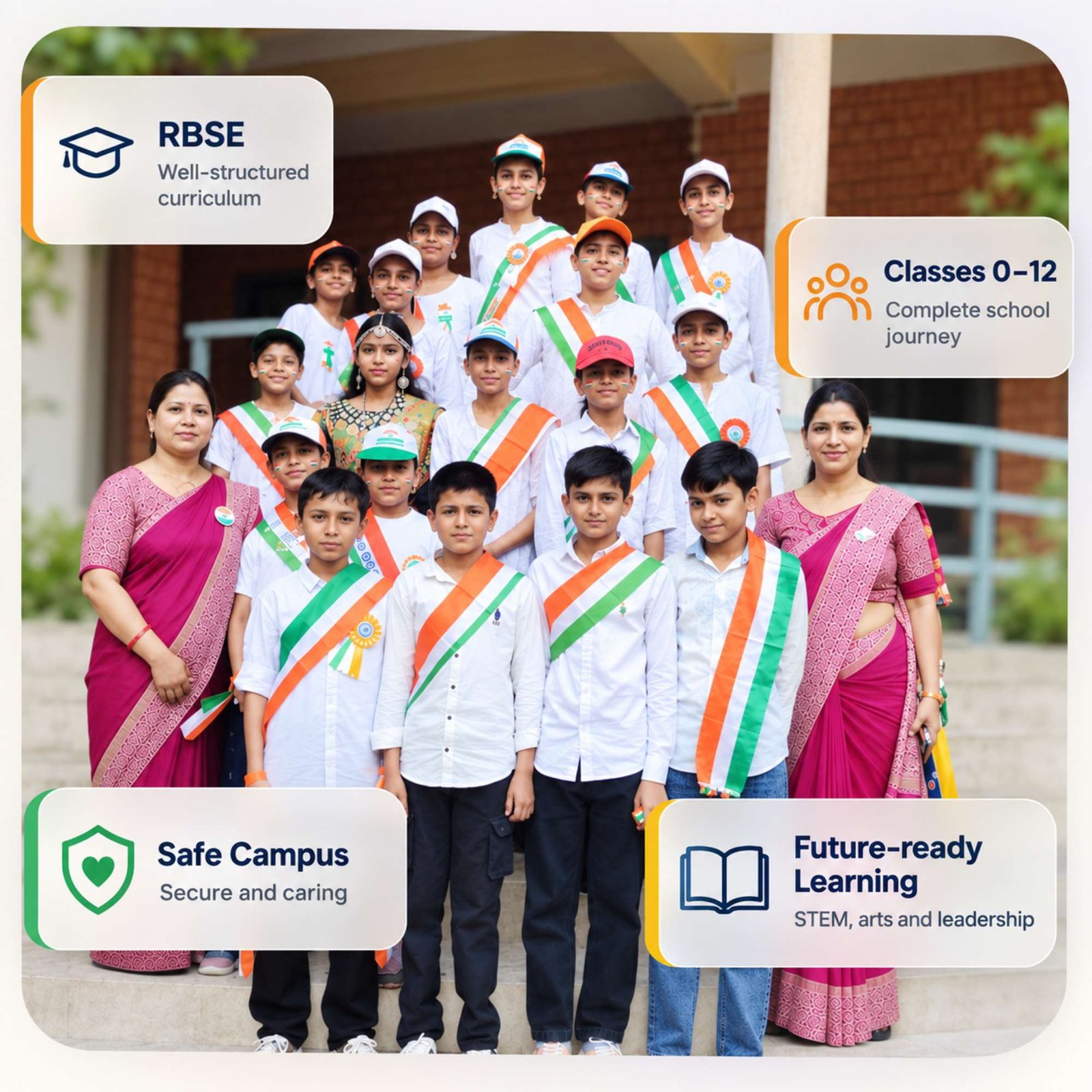 Apex Academy School students and teachers
